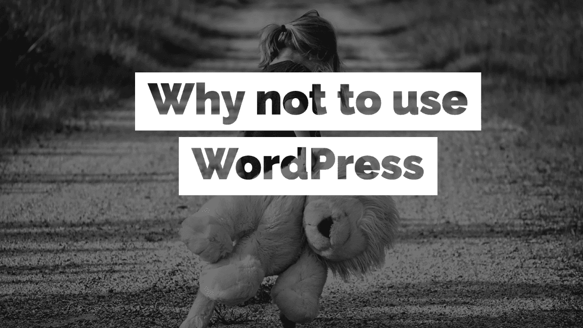 Cover image for Why Not To Use WordPress